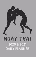 Muay Thai Boxing 2020 & 2021 Daily Planner - Two Year Appointment Book Gift - Agenda Notebook for New Year Planning: 24 Month or Two-Year Calendar For Tracking Goals - Daily Reminder Logbook - Day Book For Martial Arts, Academic, Work or Personal Tasks