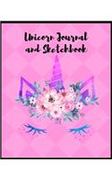 Unicorn Journal and Sketchbook: Journal and Notebook for Girls - Composition Size (7.5" x 9.25") With Lined and Blank Pages, Perfect for Journal, Doodling, Sketching and Notes