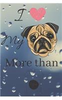 I My More than Coffee: I Love My Pug More Than Coffee Planificateur Hebdomadaire Calendrier 54 Pages Blanches Une Semaine sur une Page Janvier 2020 à Décembre 2020 Organis