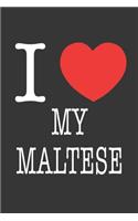 I Heart My Maltese Notebook: Lined Journal, 120 Pages, 6 x 9, Affordable Gift Journal Matte Finish