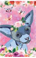 Journal Notebook For Dog Lovers Chihuahua In Flowers