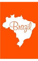 Brazil - Orange Lined Notebook with Margins