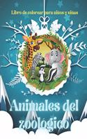 Animales del zoológico - Libro de colorear para niños y niñas