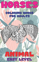 Coloring Books for Adults Easy Level - Animal - Horses