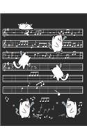 Blank Music Sheet Notebook: Kids Music Manuscript Paper Tablature Tab Paper Cute Cat Journal Notebook - Composing & Writing Piano Pianist Music Sheet, Notation and Songs, Staff