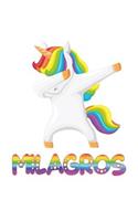 Milagros: Milagros 6x9 Journal Notebook Dabbing Unicorn Rainbow