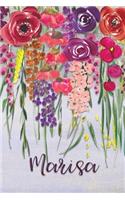 Marisa: Personalized Lined Journal - Colorful Floral Waterfall (Customized Name Gifts)