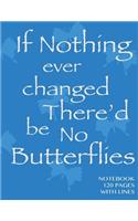 Notebook 120 pages with lines: If Nothing Changes Notebook with blue cover, ruled notebook, perfect bound, ideal for composition notebook or journal
