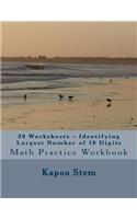 30 Worksheets - Identifying Largest Number of 10 Digits