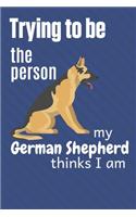 Trying to be the person my German Shepherd thinks I am