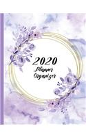 2020 Planner Organizer: Floral Lavender Watercolor 7.44 x 9.69 January to December One Full Year of Task Management