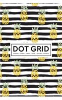 Dot Grid Notebook - Journal- Libreta - Cahier - Taccuino - Notizbuch: 110 Dotted Pages of Bullets for Journaling, Note Taking or to Create Your Own Planner, Organizer or Diary: Yellow Pineapple Pattern 011-3