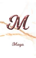 Maya: Sketchbook - Blank Imaginative Sketch Book Paper - Letter M Rose Gold White Marble Pink Effect Cover - Teach & Practice Drawing for Experienced & As