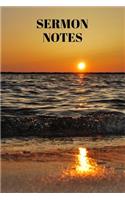 Sermon Notes Journal: Inspirational Sermon Notebook: Sunset Design