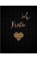 Kristie: Black Personalized Lined Journal with Inspirational Quotes