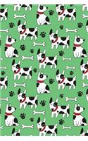 Journal Notebook Dogs and Bones Pattern On Green: 110 Page Lined and Numbered Journal With Index Pages In Portable 6 x 9 Size, Perfect For Writing, Taking Notes, List Making, Journaling and Doodling(3 My Favorite Lined Journal)