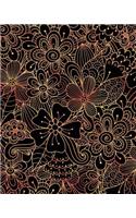 Journal Notebook Flower Pattern 3: 172 Page Blank Journal 8 x 10 Size, Unlined For Journaling, Writing, Planning or Doodling.(18 Artsy Plain Journals)