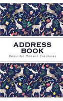 Address Book: Christmas Tiny Cute Reindeers and Rabbits the Address Book with Tabs (Small Size) Address, Phone, Email, Emergency Contact, Birthday