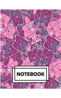 Notebook: Pink Violet Cat face: Journal Diary, Lined pages (Composition Notebook Journal) (8.5" x 11")