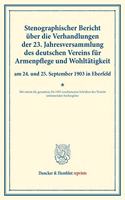 Stenographischer Bericht Uber Die Verhandlungen Der 23. Jahresversammlung Des Deutschen Vereins Fur Armenpflege Und Wohltatigkeit Am 24. Und 25. September 1903 in Eberfeld: Mit Einem Die Gesamten, Bis 193 Erschienenen Schriften Des Vereins Umfassenden Sachregister. (Schriften Des Deutschen Vereins Fur Armenpflege Und Wo