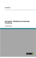 Korruption - Überblick zum Stand der Forschung