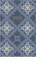 2020 Planner, 2 days per page, with Islamic Hijri dates, Grey Tiles