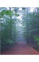 Foggy Morning Woodland Path School Composition Book