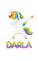 Darla: Darla 6x9 Journal Notebook Dabbing Unicorn Rainbow