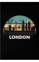 London: 6x9 Inch Travel Size 110 Blank Lined Pages.