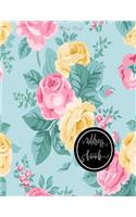 Large Print Address Book: Floral Cover Phone Books Organizer Notebook Big Number Journal Contact Telephone Business Birthday Space Directory with Tabs Spiral Women