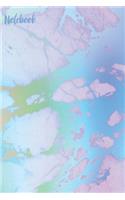 Notebook: Wide Ruled Composition Notebook: Pretty Aqua Blue Marble Pattern Cover Design