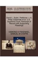 David L. Subin, Petitioner, V. A. Philip Goldsmith et al. U.S. Supreme Court Transcript of Record with Supporting Pleadings