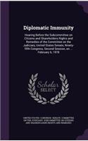 Diplomatic Immunity: Hearing Before the Subcommittee on Citizens and Shareholders Rights and Remedies of the Committee on the Judiciary, United States Senate, Ninety-fif