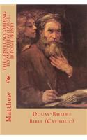 The Gospel According to Matthew (Large, 18 font Print): Douay-Rheims Bible (Catholic)(1 Large Print New Testament (Catholic))