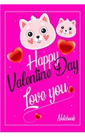 Cute Cats Valentine's Day Gift for Cat lovers Notebook journal