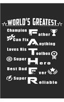 Worlds greatest father: Paperback Book With Prompts About What I Love About Dad/ Father's Day/ Birthday Gifts From Son/Daughter