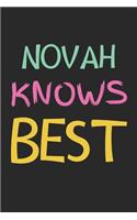 Novah Knows Best: Lined Journal, 120 Pages, 6 x 9, Novah Personalized Name Notebook Gift Idea, Black Matte Finish (Novah Knows Best Journal)