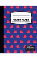 Graph Paper Composition Notebook: Beautiful 8.5 x 11 inch Quad Ruled 4 x 4 square grid journal four squares per inch graphing paper, (Notebooks for Math and Science School and Colleg