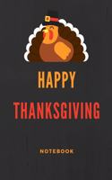 Happy Thanksgiving Notebook: Turkey graphic lined paperback jotter
