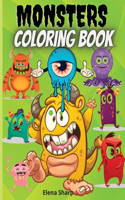 Monsters Coloring Book: Funny Monsters Coloring Book For Kids, Awesome Big Printed Designs