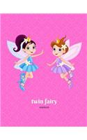 Twin Fairy Princess Pink Big Notebook for Little Girls: Cute School Hand Writing Journals Wide Ruled for Students