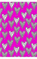 Bullet Journal Notebook Abstract Hearts Pattern 4