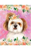 My Big Fat Bullet Journal for Dog Lovers Shih Tzu in Flowers 3: Jumbo Sized Dot Style Bullet Journal Notebook - 300 Plus Numbered Pages with 300 Dot Grid Pages, 6 Index Pages and 2 Key Pages in Large 8.5 X 11 Siz