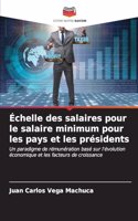 Échelle des salaires pour le salaire minimum pour les pays et les présidents