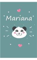 Mariana: A cute personalized panda notebook/ diary for girls and women, with 100 lined pages in 6x9 inch format. Personal Diary Personalized Journal Customiz