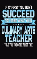 If At First You Dont Don't Succeed Try Doing What Your Culinary Arts Teacher Told You To Do The First Time