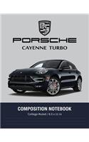 Porsche Cayenne Turbo Composition Notebook College Ruled / 8.5 x 11 in
