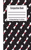 Composition Book 110 College Ruled Pages 7.5 x 9.25 Size