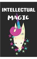 Intellectual Magic: Blank Lined Unicorn Notebook Journal