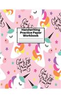 Handwriting Practice Paper Workbook